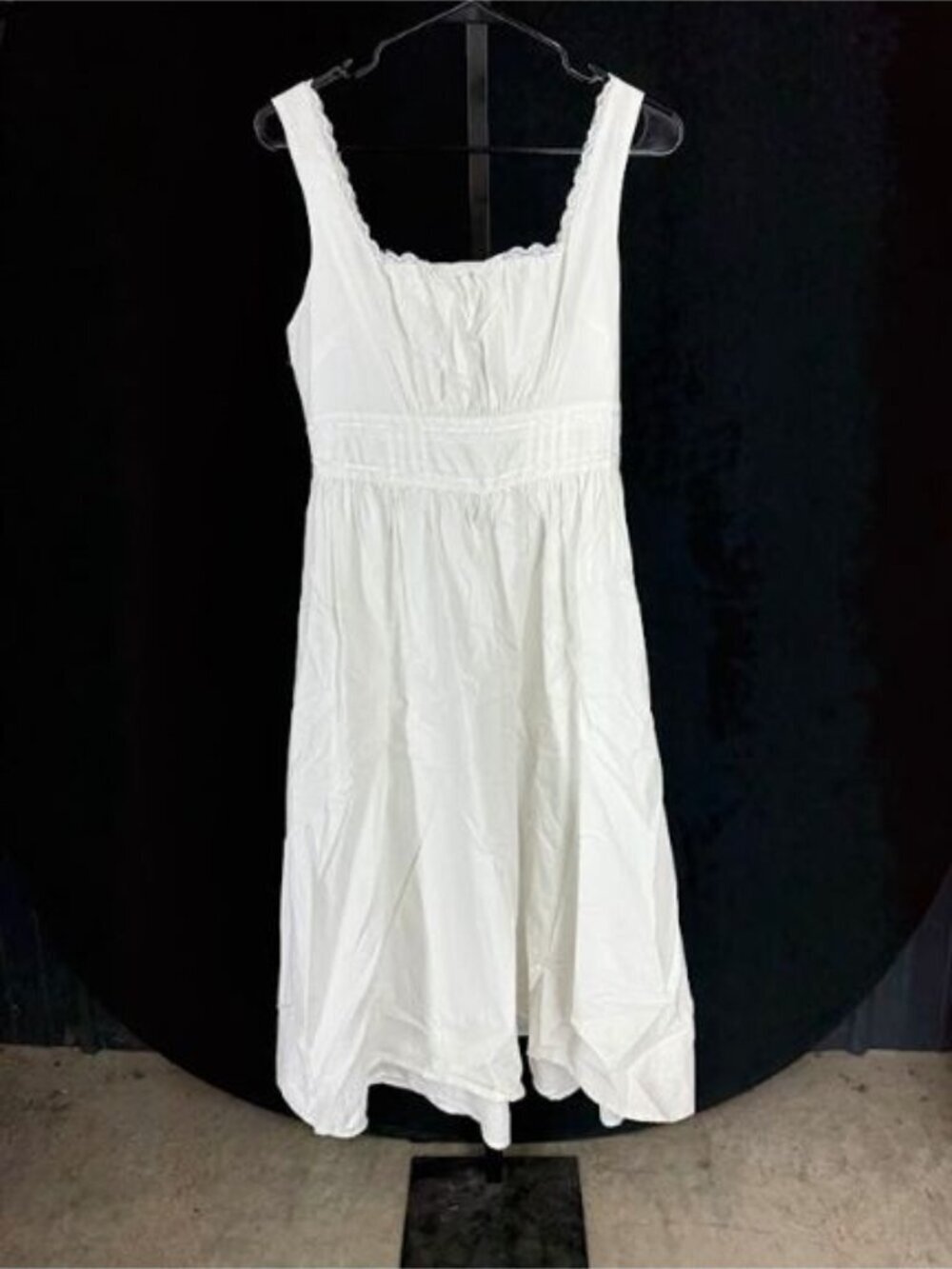 Lucky Brand White Scoop Neck Tiered Cotton Maxi Dress